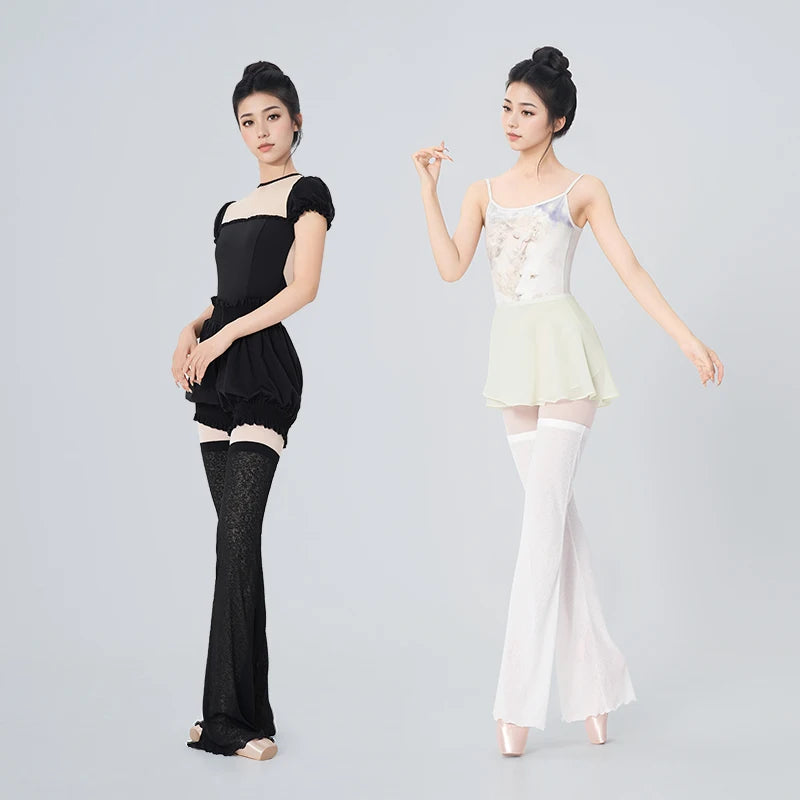 Women Warm Leggings Dance Knitted Leg Warmers Ribbed Dance Long Socks Adult Warm Solid Color Ballet Leggings