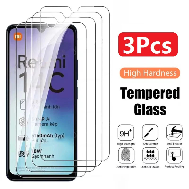 3Pcs HD Tempered Glass For Xiaomi 14C 13 13C 12 12C 5G Full Cover Screen Protector