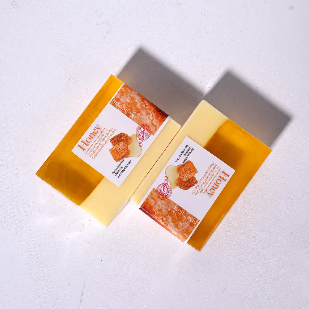 100g Honey Collagen Soap with Vitamin Niacinamide Facial Cleansing Soap Moisturizing Honey Face Wash Bar for Skin Care