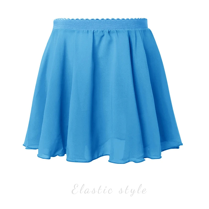 Ballet Skirt for Girls Chiffon Ballet Skirt Women Sheer Dance Skirt Elastic Waist Skirt Kid Pull on Skirt Adult Mini Dance Skirt