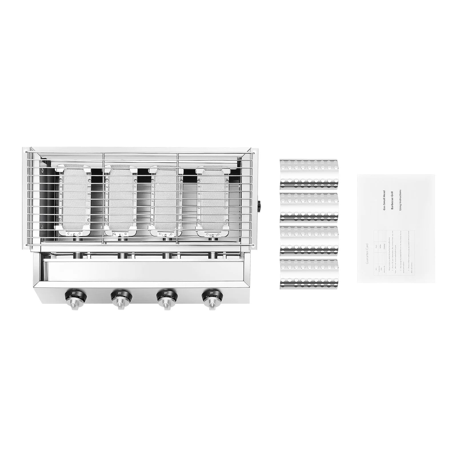 Professional 4-Burner Stainless Steel Portable Tabletop Propane/LPG Gas Grill ,Smokeless for Camping & Indoor/Outdoor BBQ