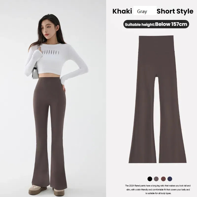 New High Waist Flared Shark Pants for Women Summer Stretchy Bootcut Shark Pants Retro Casual Trousers Streetwear Woman clothes