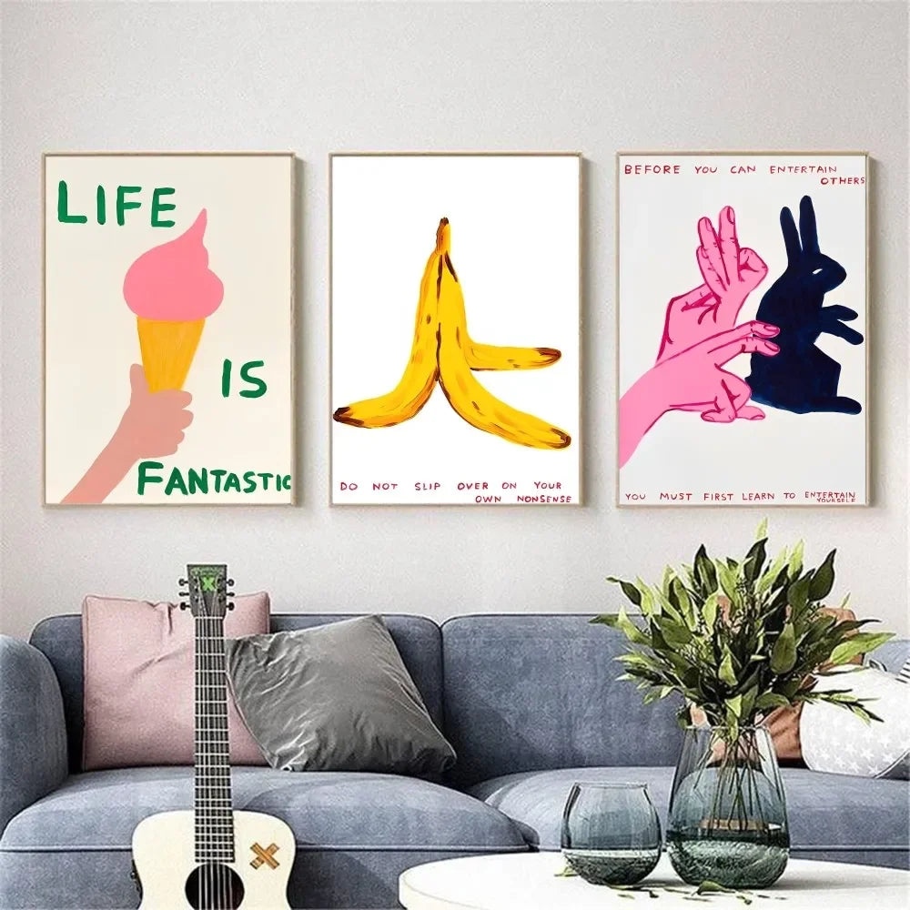 David Shrigley Art Canvas Prints Poster Modern Minimalism Funny Art Prints Living Room Bedroom Wall Art Home Decor Art Poster