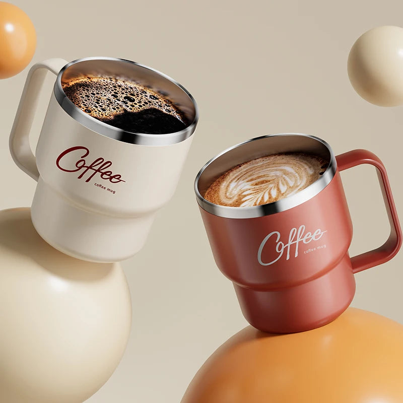 400ML Double Layer Coffee Mug 304 Stainless Steel Sealed Drinking Cup For Cold And Hot Water Insulated Milk Coffee Cup Drinkware