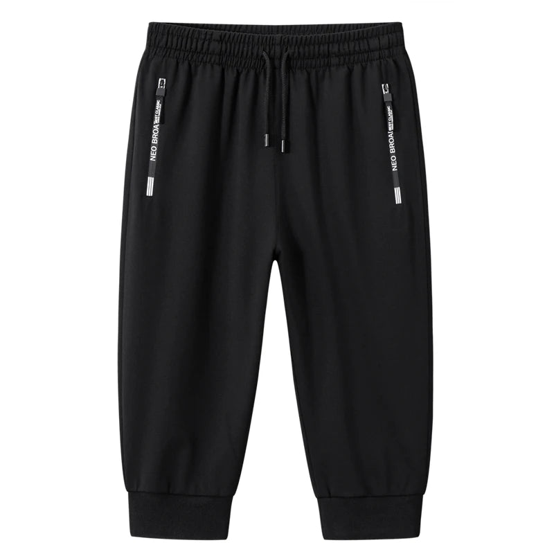 Summer Men Zipper Pocket Shorts Ice Silk Running Gym Sport Shorts Quick Dry Beach Short Pant Fitness Jogging Casual Sportswear