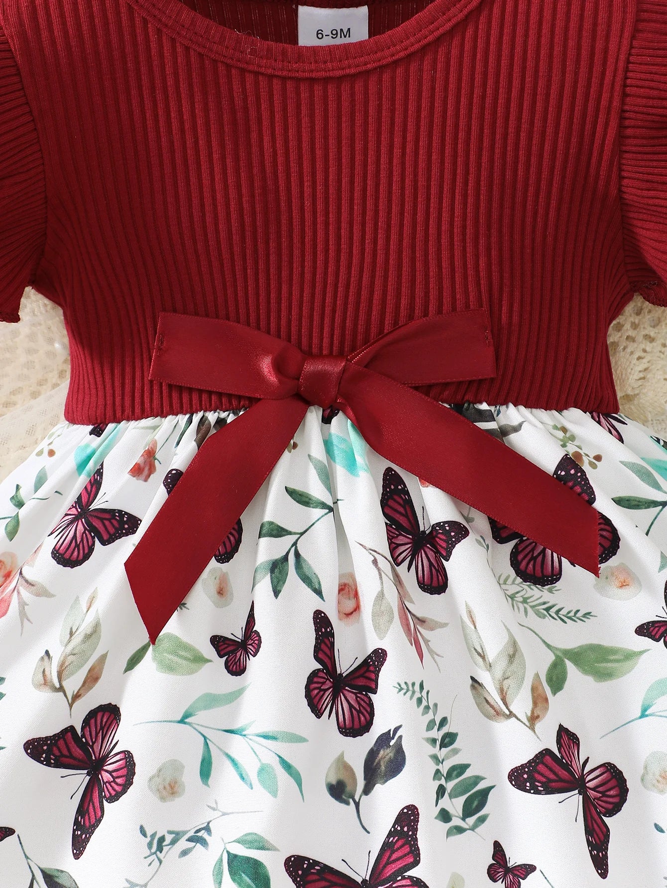 Baby Girl Summer Fashion Cute Ruffled Butterfly Print Dress