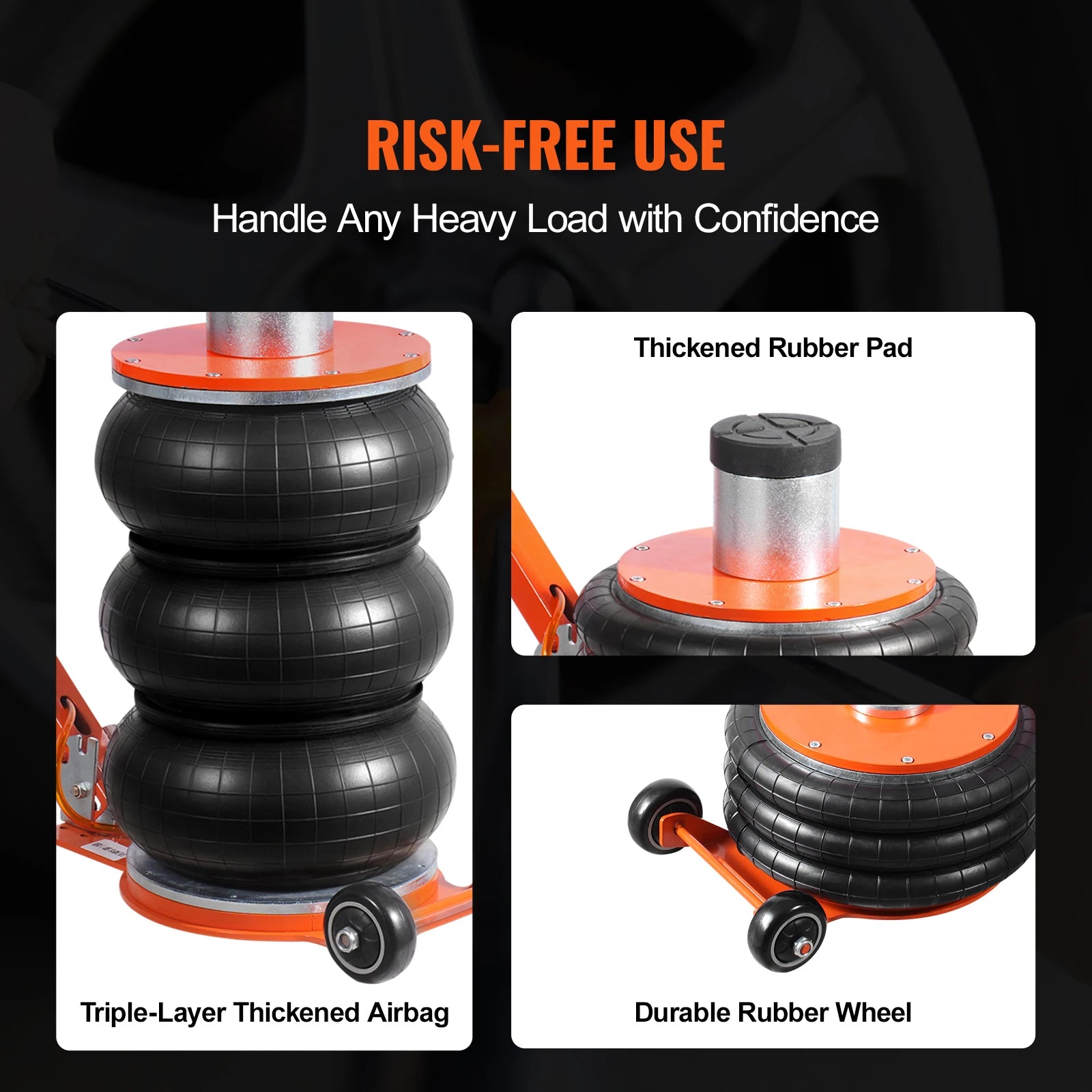 SucceBuy Air Jack 3/5 Ton Pneumatic Lifting Jack with Heightened Column Adjustable Handle Thick Rubber Pad for Sedan SUV Pickup