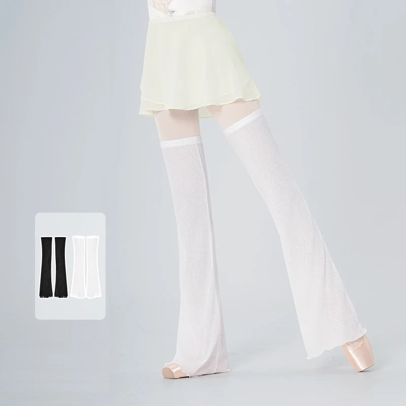 Women Warm Leggings Dance Knitted Leg Warmers Ribbed Dance Long Socks Adult Warm Solid Color Ballet Leggings