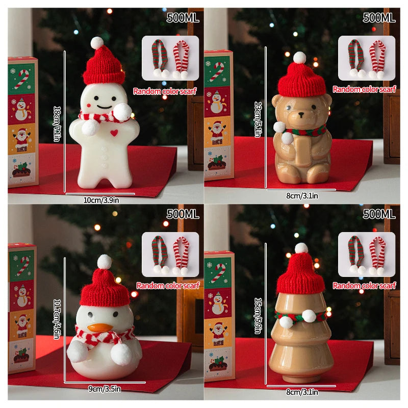 Christmas Cups Aesthetic Cup Drinkware Cold Coffee Cups Water Bottle Iced Coffee Mug Christmas Decorations Navidad כוסות לקפה ק