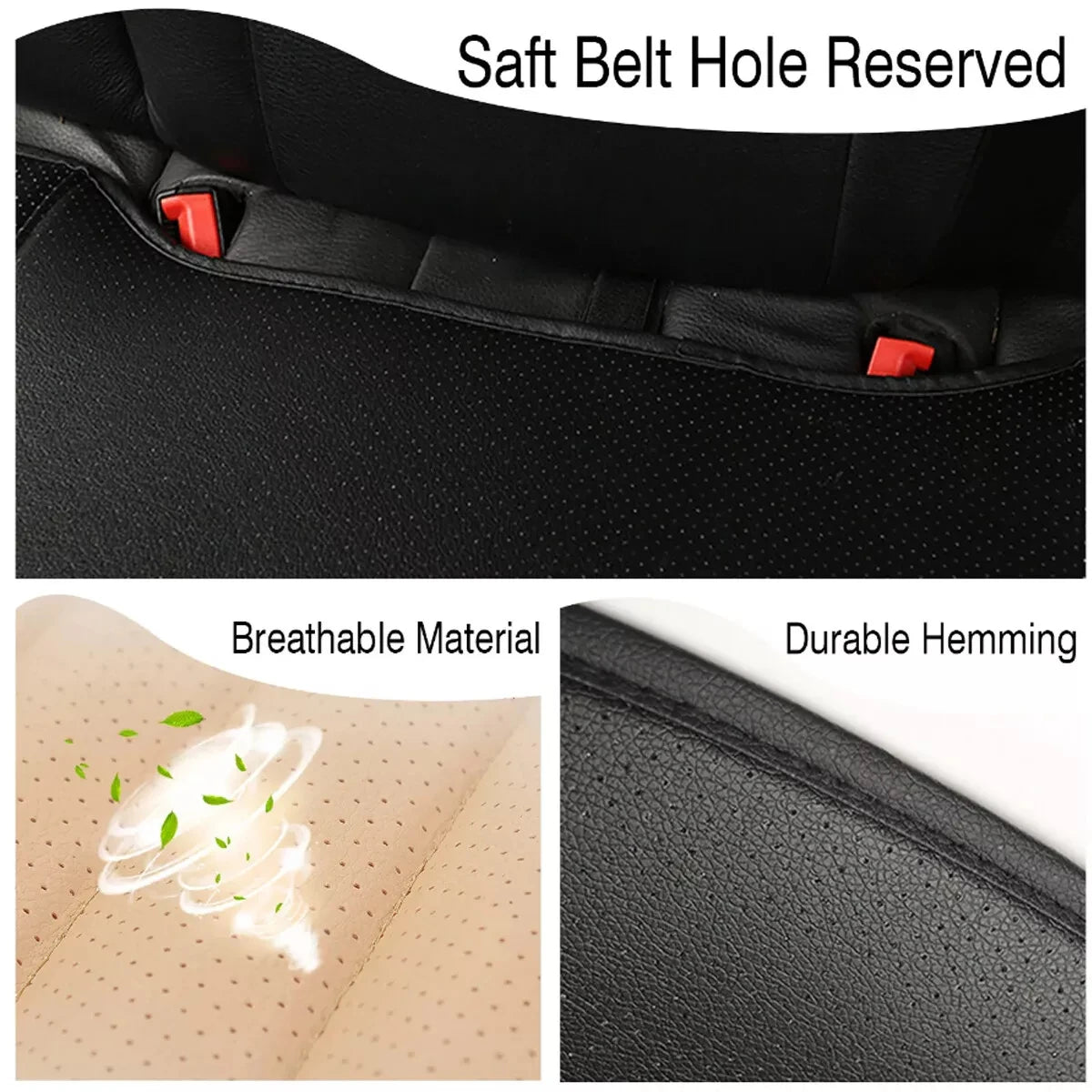 PU Leather Car Seat Cover Universal Vehicle Seat Cushion Anti Slip Chair Protector Mat Waterproof Sweatproof Surface