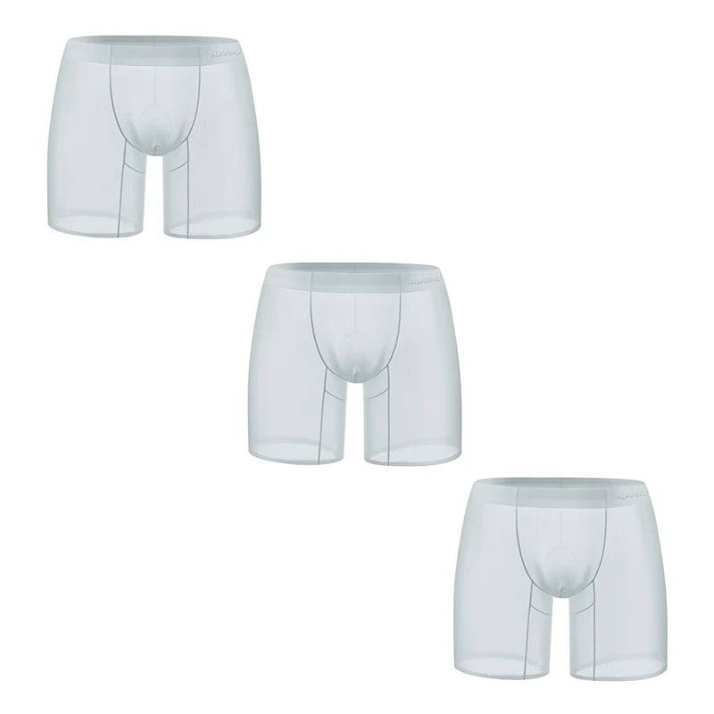 1/2/3 PCS Men's Ice Silk Boxers Transparent 0.01 Ultra-thin Fabric See Through Seamless Underwear antibacterial Boxer Shorts