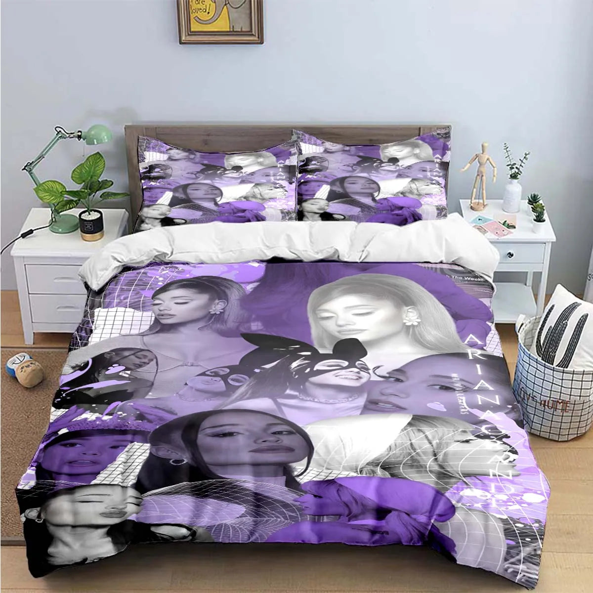 Fashion Pop Singer A-Ariana G-Grande Print Bedding Sets Bed Supplies Set Duvet Cover Bed Comforter Set Bedding Set Luxury Gift