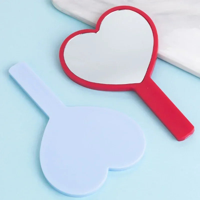 Cherry Heart Handle Mirror Hand in Hand with A Mirror To Carry Around Cute Little Mirror for Girls Dressing Mirror Makeup Mirror