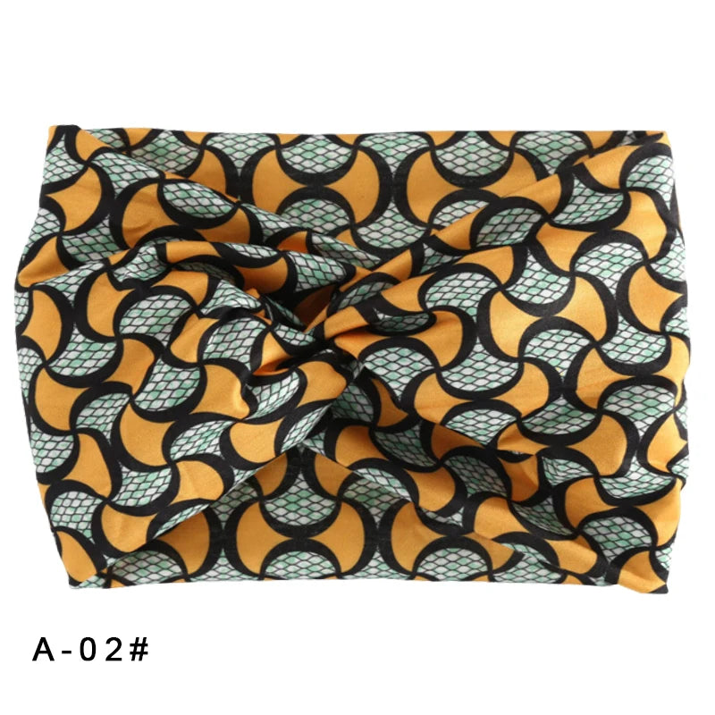 Printed Wide Elastic Headband Pilates Yoga  Running Cycling Hairband Turban Makeup Hair Hoop Makeup Headwrap for Women Girl