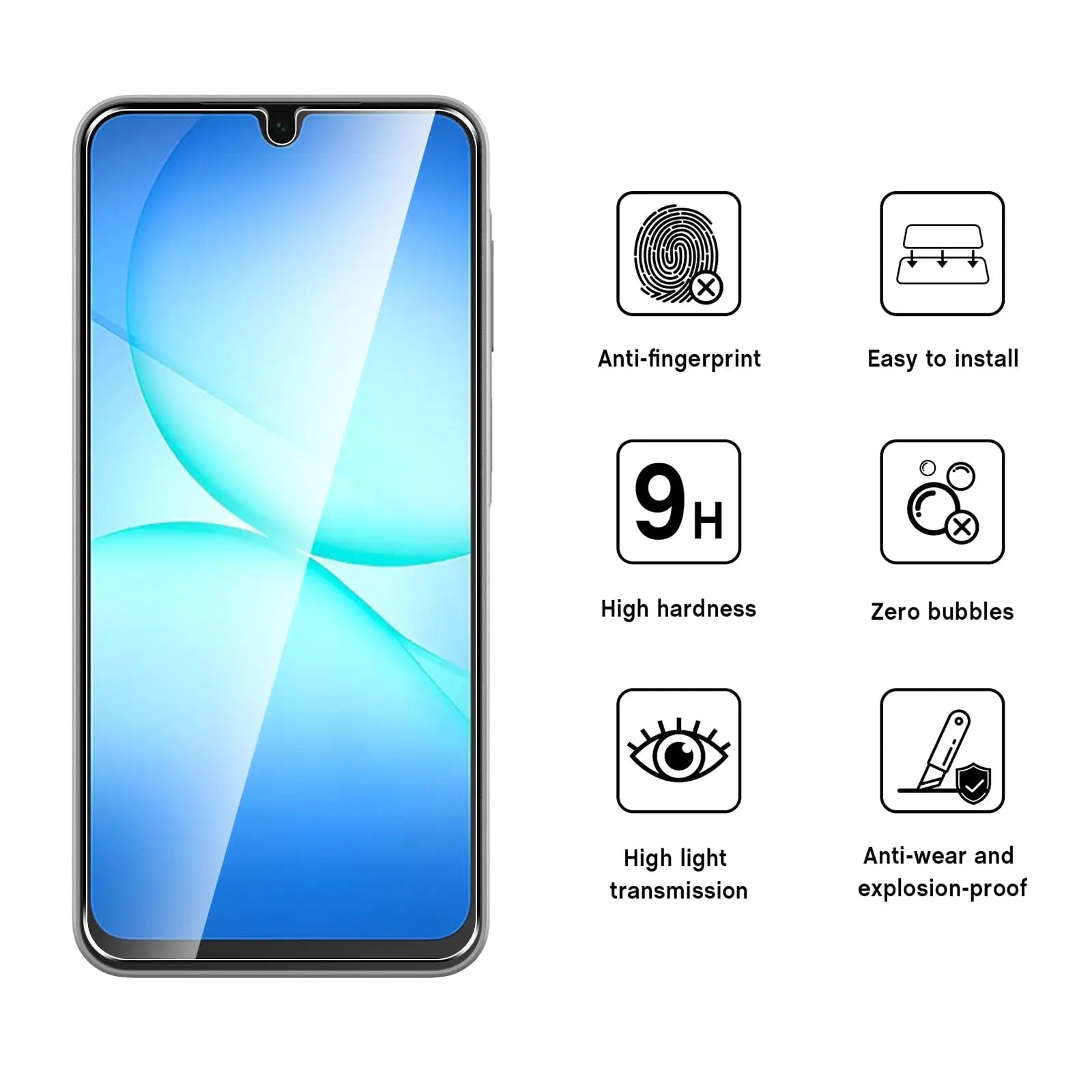 Screen Protector For Samsung Galaxy A17 4G 5G Tempered Glass HD 9H Transparent Clear Anti Scratch Case Friendly