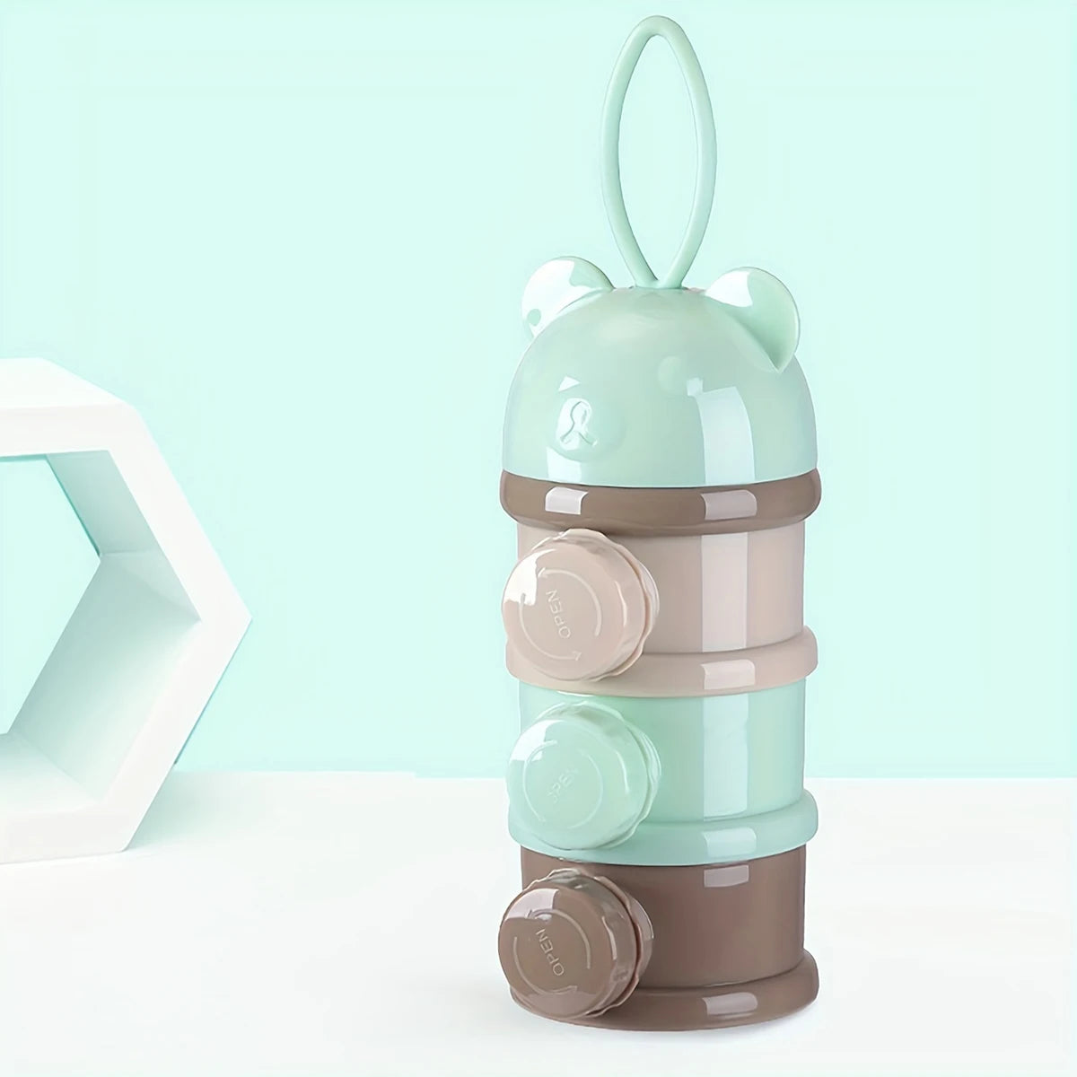 Large Capacity Baby Milk Powder Container with Strap, Baby Formula Dispenser, Stackable Food Storage Box, Portable Snack Box