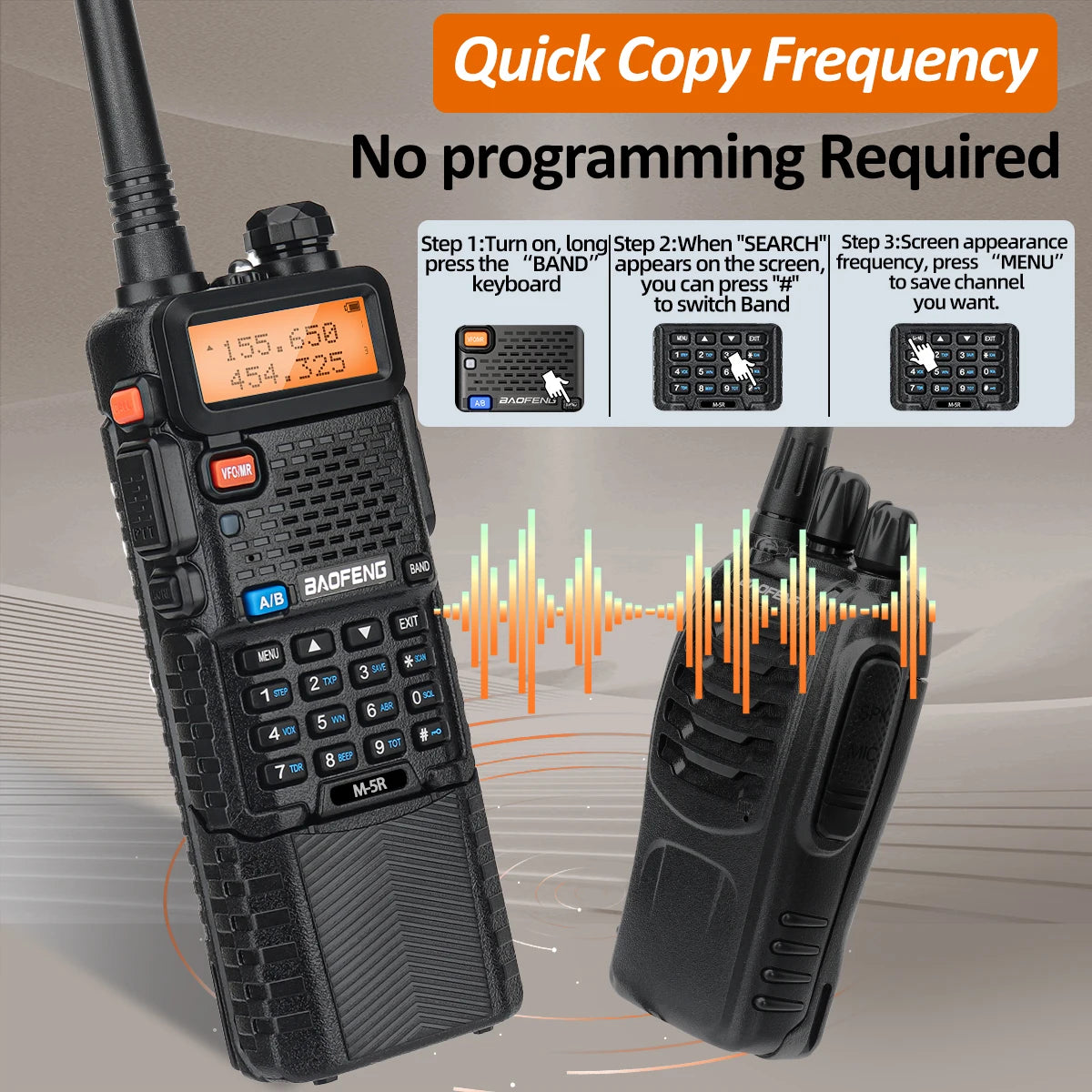 2X BAOFENG M-5R 8W Walkie Talkie 3800mAh Battery Multi Band AM Type-C USB Copy Upgraded UV-5R UV5R Long Range Two Way Ham Radio