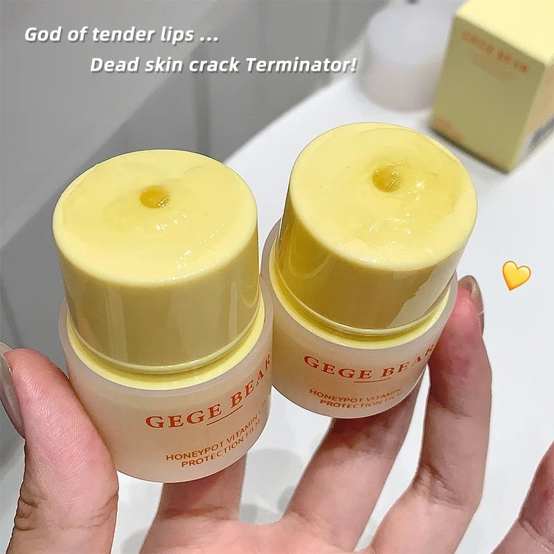 Gege bear Small Honey Jar Vitamin Lip Mask Anti-Dryness Lip Balm Moisturizes and hydrates Autumn and winter
