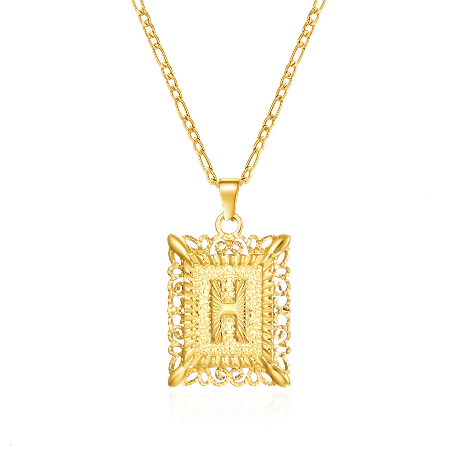 Stainless Steel Initial Letter Necklace For Women Men 2025 New Stylish Square Pendant Necklace Birthday Party Jewelry Gifts