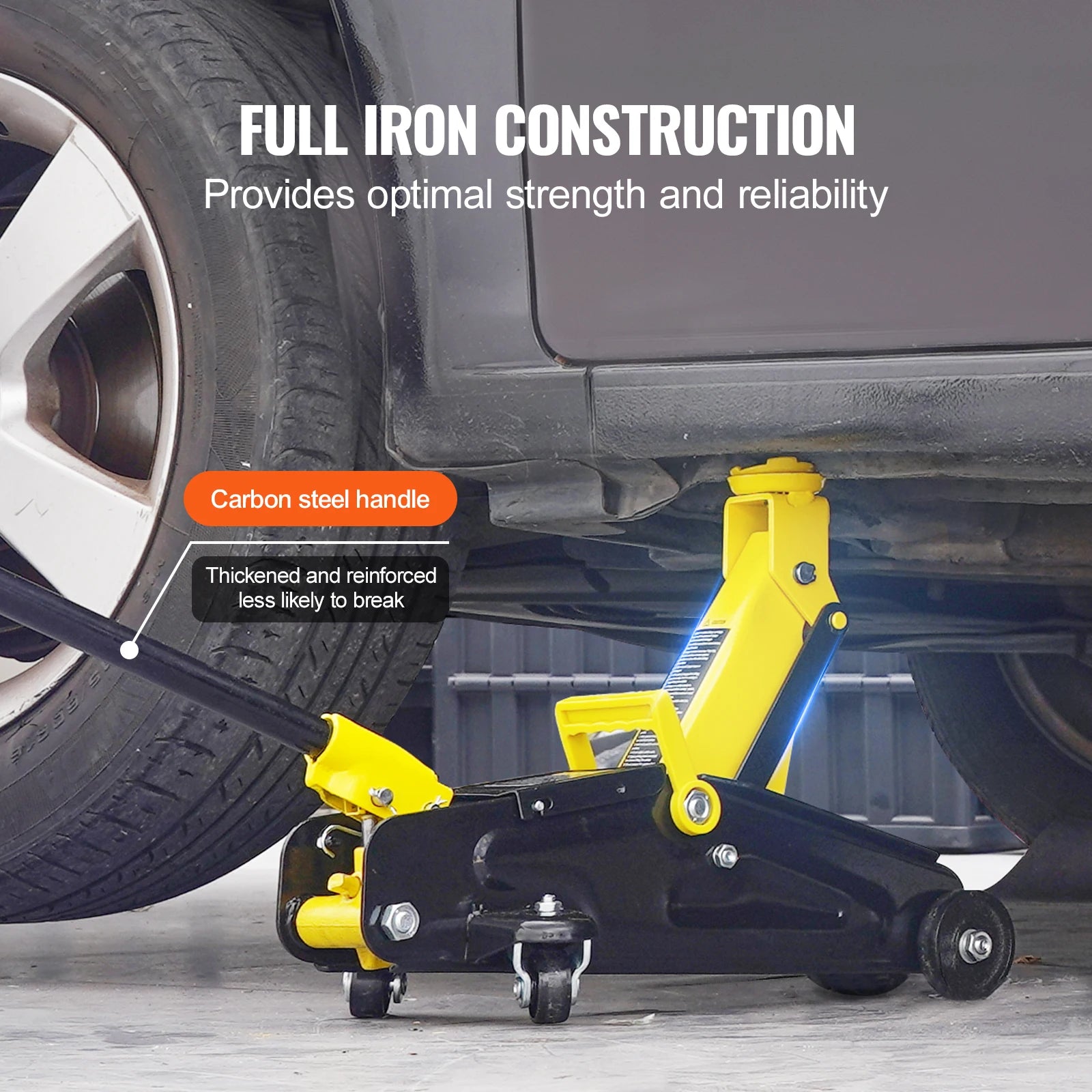 SucceBuy Low Profile Floor Jack 2 Ton Heavy Duty Iron Hydraulic Racing Floor Jack Hydraulic Jack Single Piston Quick Lift Pump