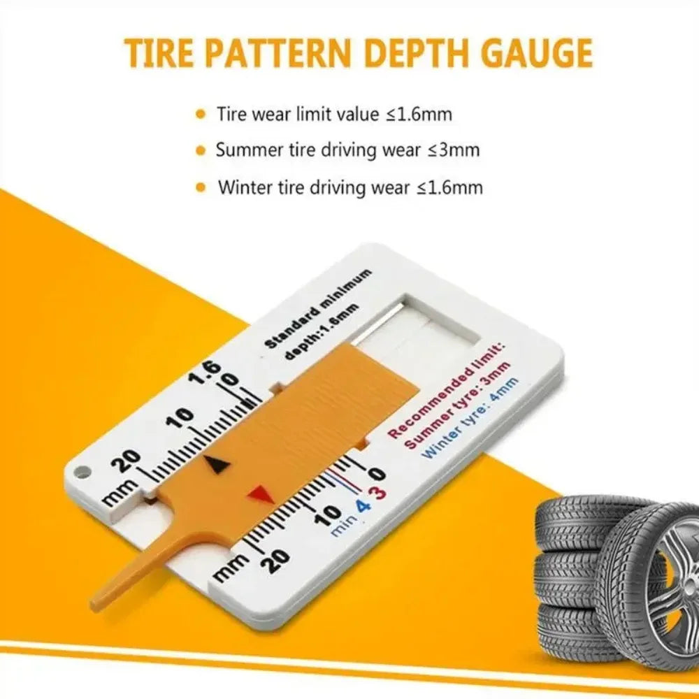 Car Inspection Tool Tire Tread Depth Gauge Ruler for Accurate Thickness Measurement Uses for Vehicle Tyre Maintenance Check