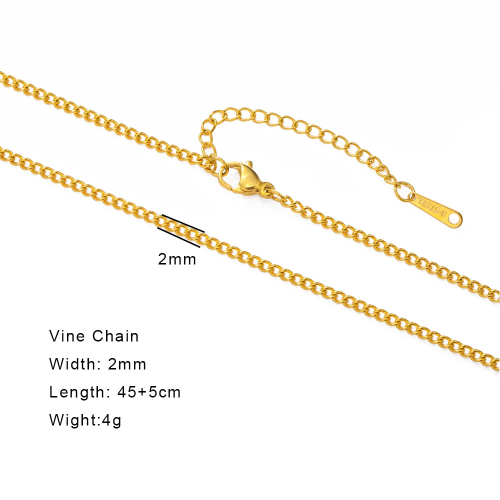 Skyrim Stainless Steel Gold Color Chain Necklace Women Minimalist Cuban Paperclip Twisted Snake Chain Fashion Jewelry Wholesale