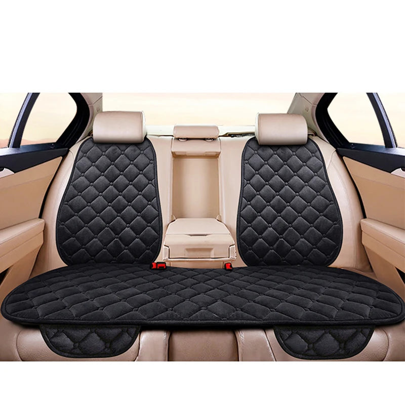 Car Seat Cover Protector Universal Winter Warm Auto Seat Cushion Rear Seat Cushion Protection Covers Back Cushion Three Piece