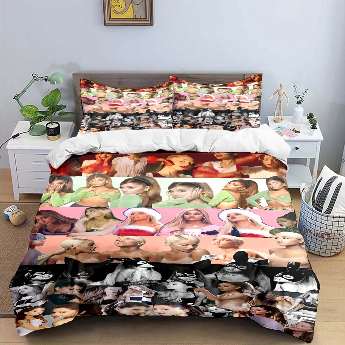 Fashion Pop Singer A-Ariana G-Grande Print Bedding Sets Bed Supplies Set Duvet Cover Bed Comforter Set Bedding Set Luxury Gift