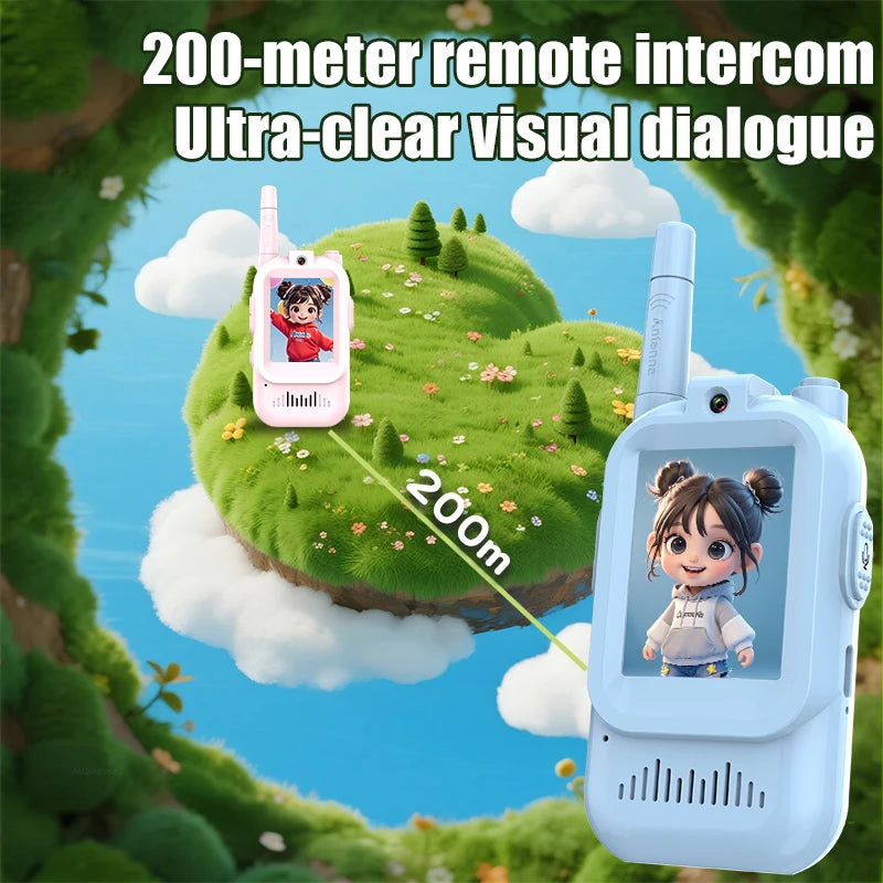 AIRITON Children's Video Walkie Talkies 2 Pack Rechargeable 2-inch High-definition Screen Voice Changer For Kids Gift Boys Girls