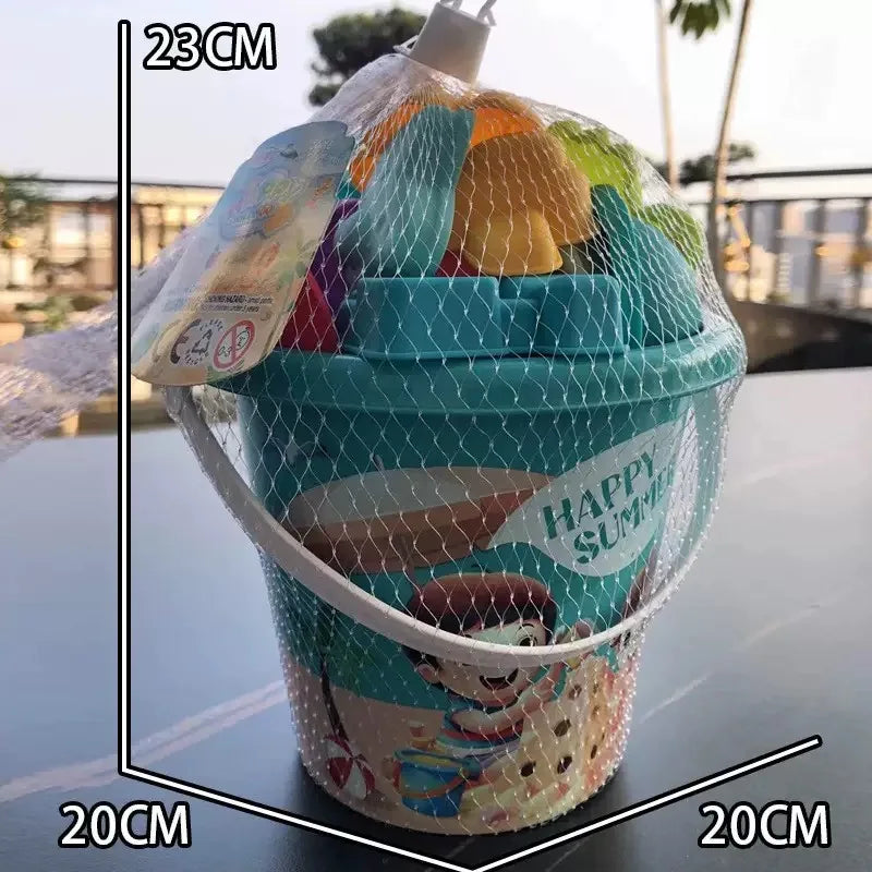 16pcs Children's Beach Toy Set Baby Playing In Water And Beach Large Sand Shovel Beach Bucket Sand Digging Tool Sand Toys