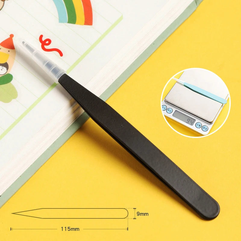 Stainless Steel Straight Curved Tweezers Colorful Pink Blue Purple DIY Eyelash Tweezer Nail Art Sticker Rhinestones Picking Tool