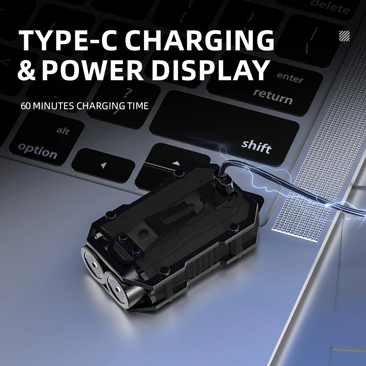 WARSUN Mini LED Flashlight SQ10 Rechargeable Keychain Torch Light with Clip Headlight for Outdoor Camping Hiking Emergency