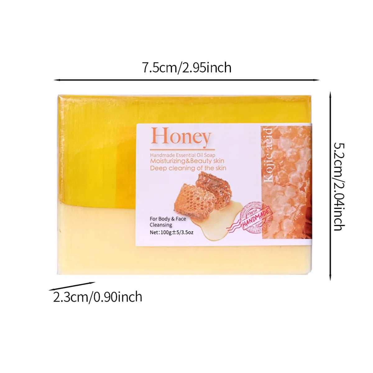 100g Honey Collagen Soap with Vitamin Niacinamide Facial Cleansing Soap Moisturizing Honey Face Wash Bar for Skin Care