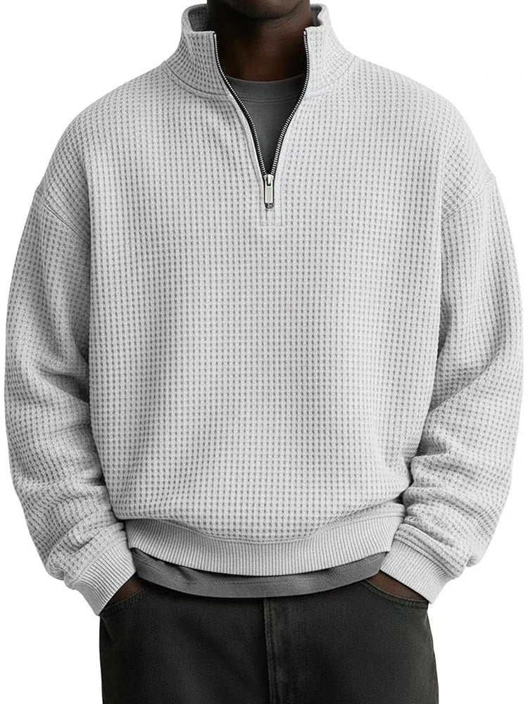 Outdoor Casual Mens Solid Color Jumper Tops Fall Winter Leisure Zipper Stand Collar Sweatshirts Men Stylish Long Sleeve Hoodies