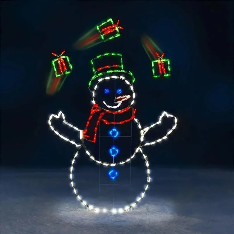 Solar Powered Animated Snowball Light LED Glowing Snowman Christmas Waterproof for Outdoor Garden Yard Xmas Ornament Gift Idea