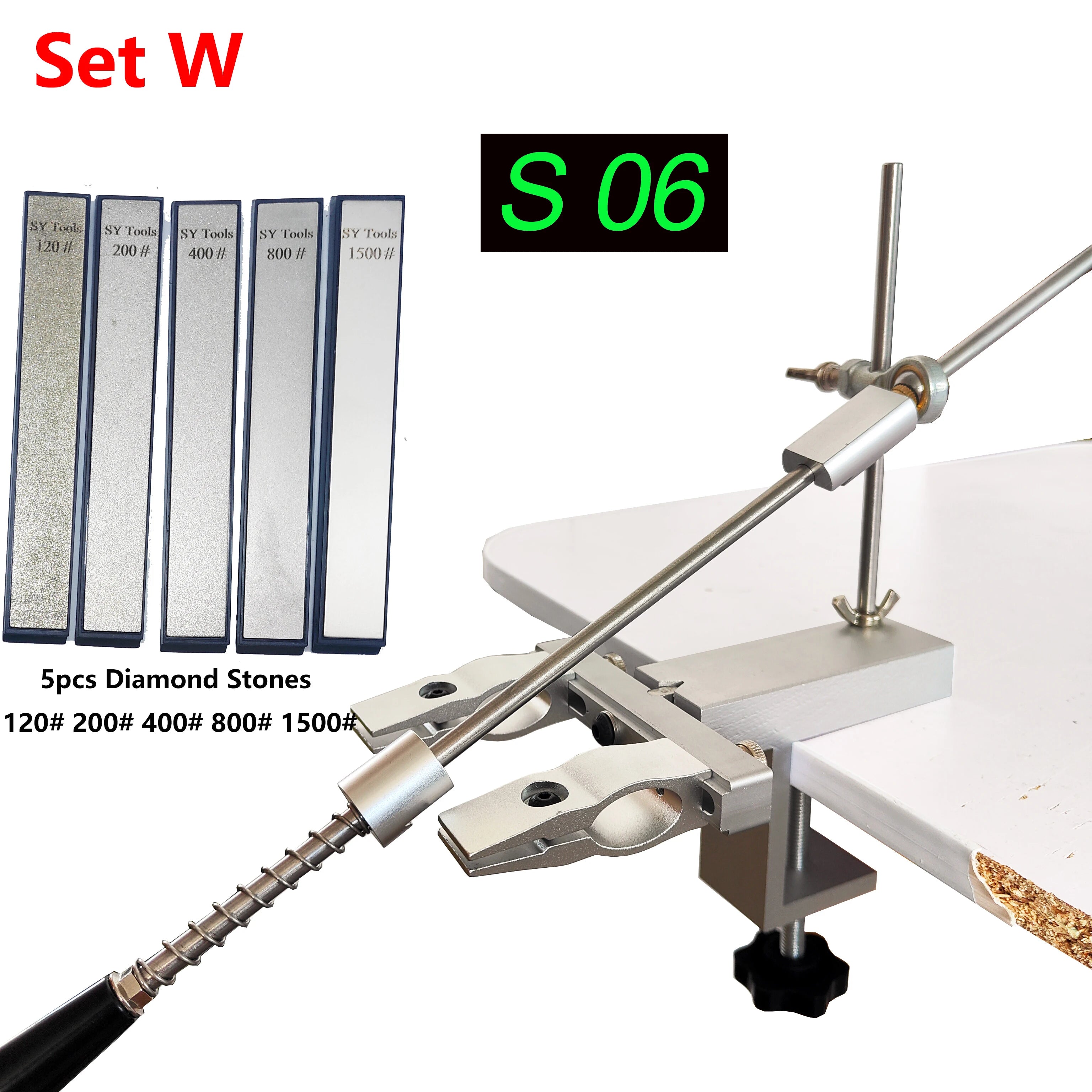 S09 New Design Professional Fixed Angle Apex Knife Sharpener Kitchen Knife tools Knife Sharpening System with diamond stones Set