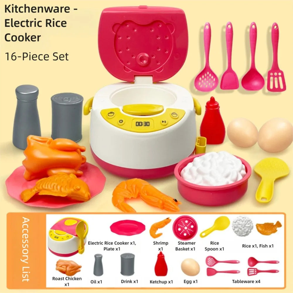 Multicolor Kids Cooking Playset Microwave Plastic Baking Playset Simulation Design Gas Stove Playing House Kitchen Toy Toy