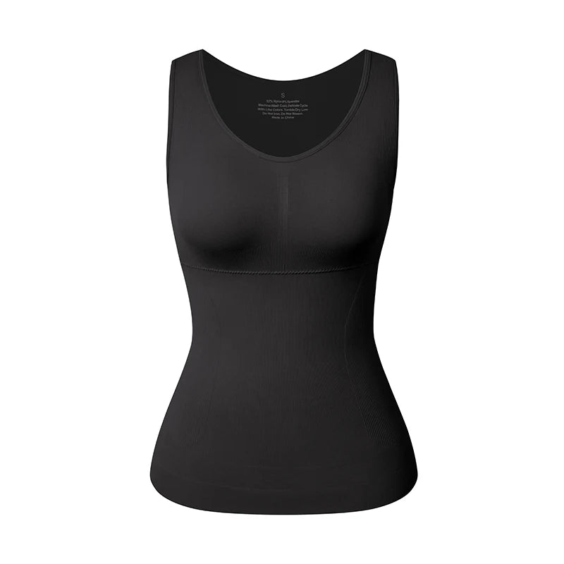 Women Cami Shaper with Built in Bra Tummy Control Camisole Tank Top Underskirts Shapewear Slimming Body Shaper Compression Vest