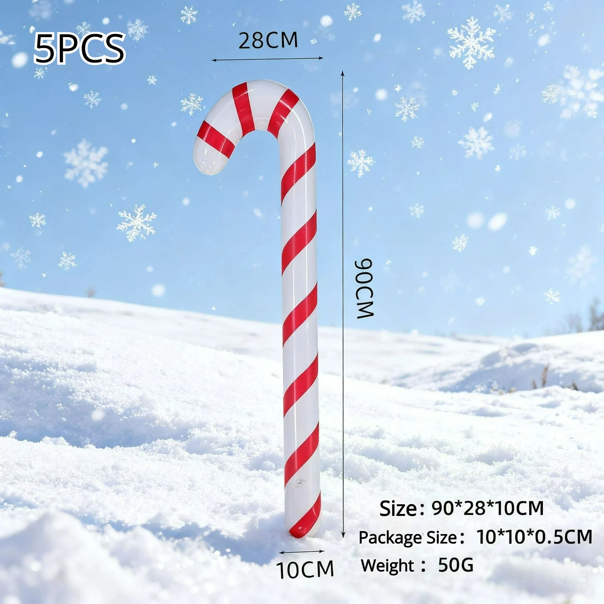 Inflatable Candy Cane Christmas Decorations PVC Xmas Candy Canes Balloons Hanging Ornament Indoor Outdoor Holiday Decorations