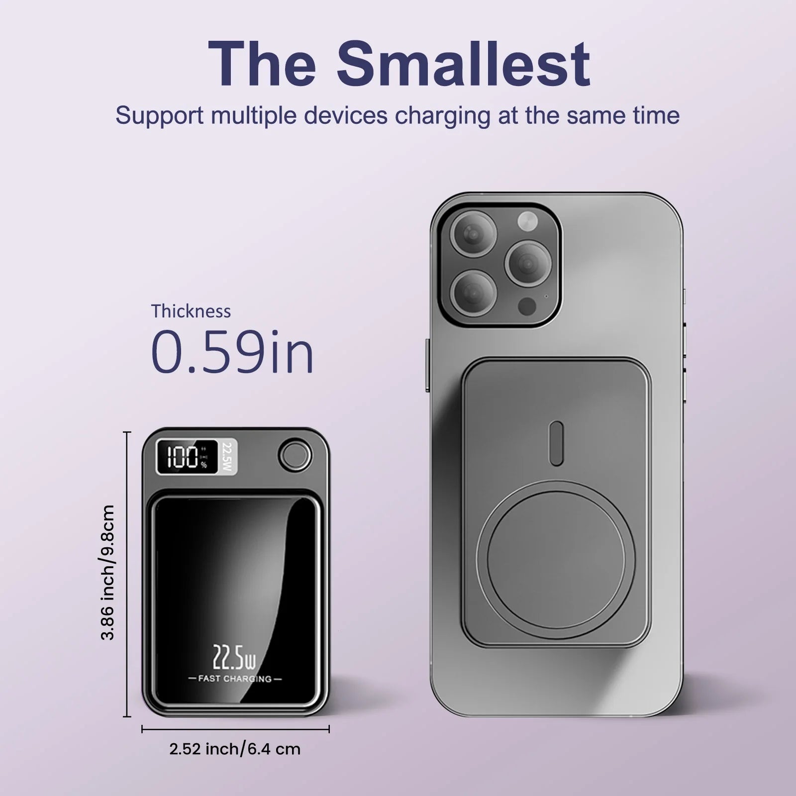 10000mAh Power Bank Magnetic Wireless Charger PD 22.5W Fast Charging for iPhone 15/14/13/12/Pro Max/Pro/Plus/Mini/ AirPods 3/2