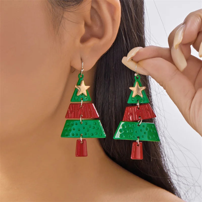 Cute Nutcracker Soldier Pendant Earrings For Women Shiny Rhinestone Imitation Pearl Elegant Earrings Christmas New Year Jewelry