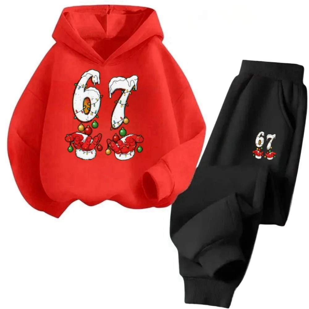 4-13Y 67 Skin-Friendly Kids Suit Hypoallergenic Cotton 2Pcs Playwear Free Shipping 2026 Children's Comfortable Sweatshirt Set