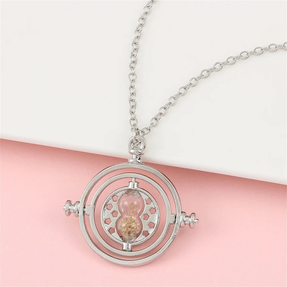 Magic Time Turner Necklace 360 Rotatable Hourglass Potters Cosplay Astronomical Converter Fans Gift