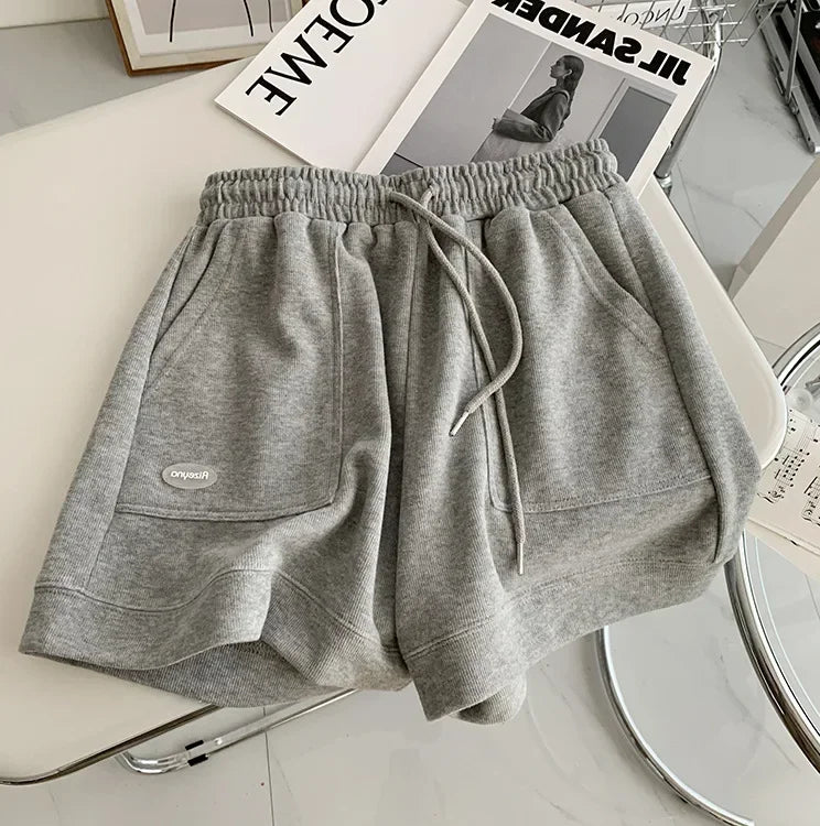 2025 Women's Comfortable Loose Wide-legged Drawstring A Pants Slim Waist Slim Fit Casual Home Versatile Sports Shorts New