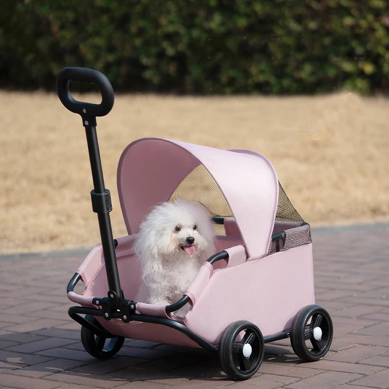 Pet Dogs Cats Strollers for Outgoing Car Travel Accessories Lightweight and Foldable Carriers Bags Pet Products Supplies
