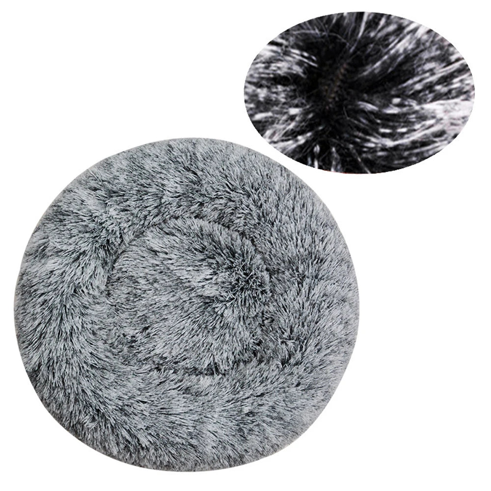 40-90cm Small Cat Bed Long Plush Dog House Round Large Dog Bed for Medium Dog House Super Soft Winter Warm Sleeping Nest