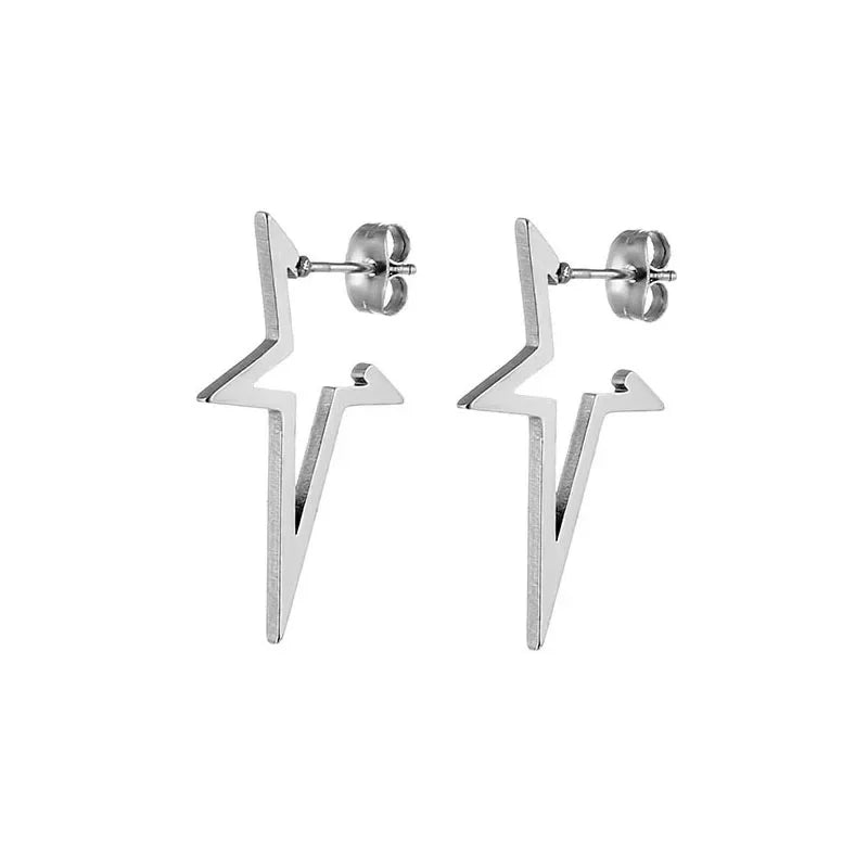 EVISPOL Trend Hip Hop Stainless Steel Earrings Gothic Big Star Punk Stud Earrings For Women Jewelry Party Friends Best Gift