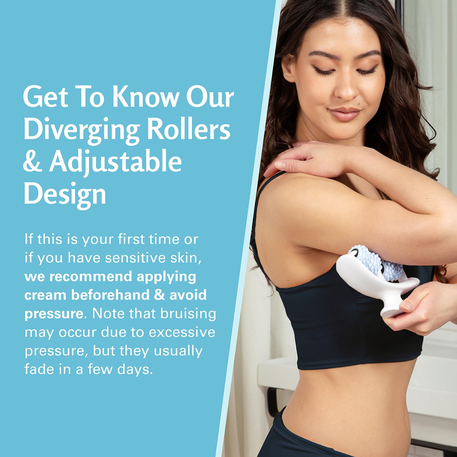 Cellulite Manual Massager : Made in Italy, Patented with Converging & Diverging Roller Technology. Anti Cellulite Roller for Thighs and Buttock